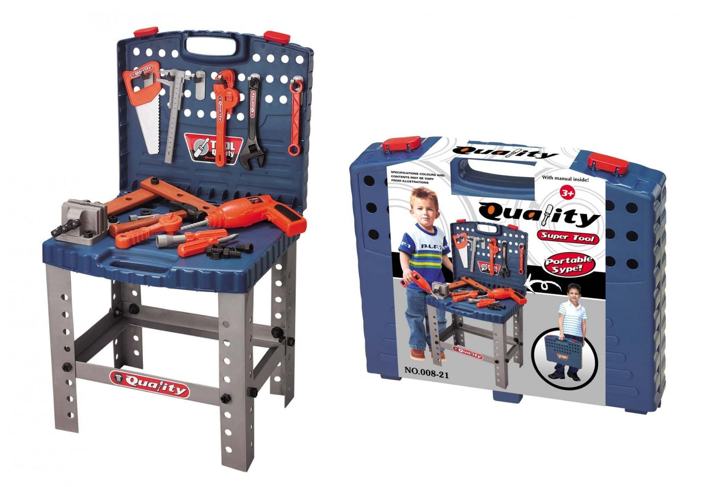 16 in Kids Pretend Tool Set Workbench - Fun DIY Playset for Young Builders