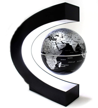 Magnetic Levitation Globe with C-Shaped Stand – Floating World Map Display