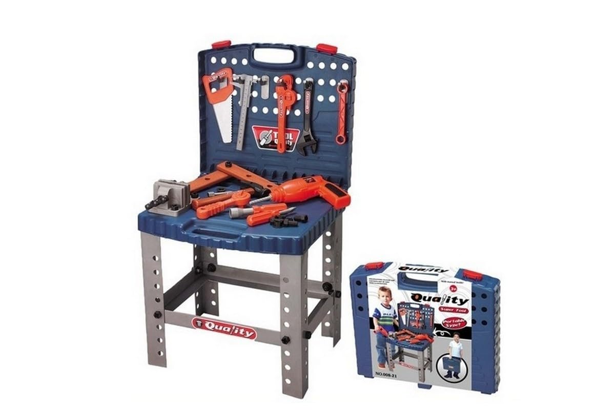 16 in Kids Pretend Tool Set Workbench - Fun DIY Playset for Young Builders