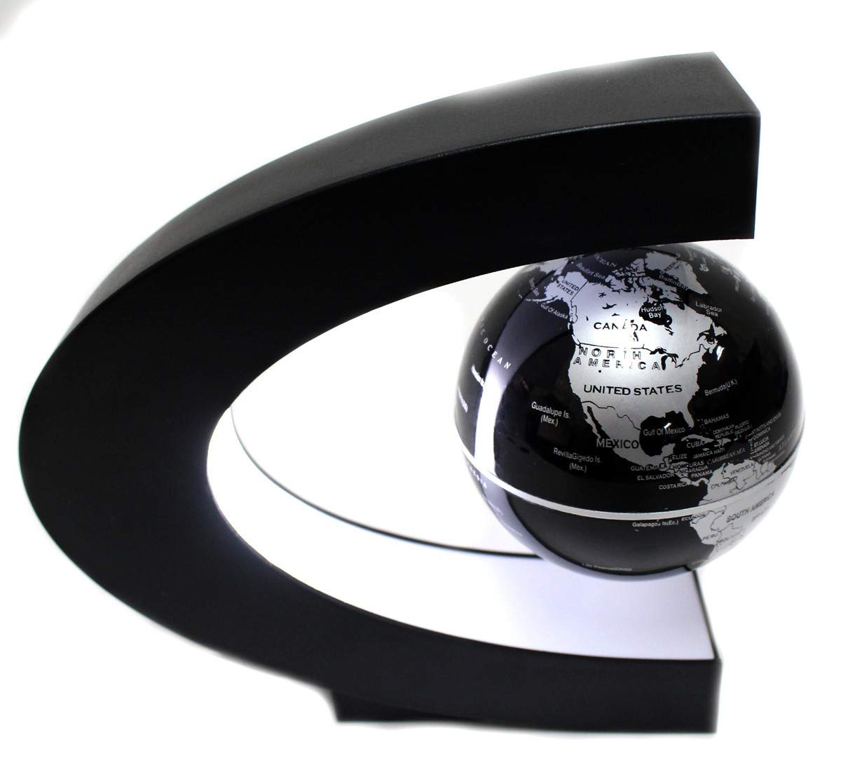 Magnetic Levitation Globe with C-Shaped Stand – Floating World Map Display