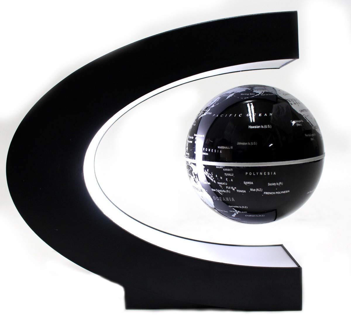 Magnetic Levitation Globe with C-Shaped Stand – Floating World Map Display