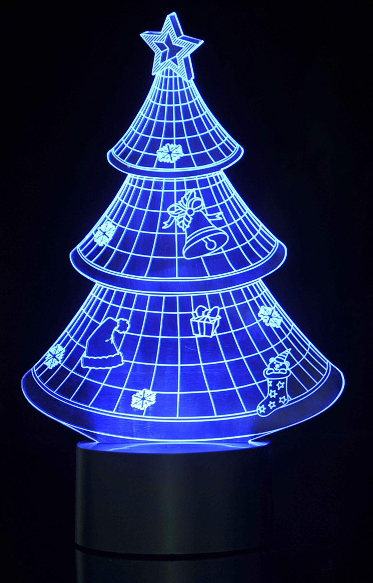 Dusky Shark 3D Laser Cut Christmas Tree with LED Lights – Festive Holiday Decor Accent