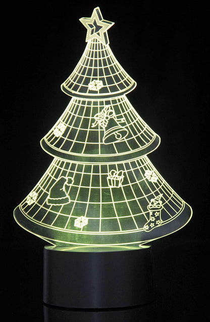 Dusky Shark 3D Laser Cut Christmas Tree with LED Lights – Festive Holiday Decor Accent