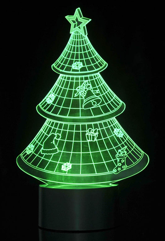 Dusky Shark 3D Laser Cut Christmas Tree with LED Lights – Festive Holiday Decor Accent