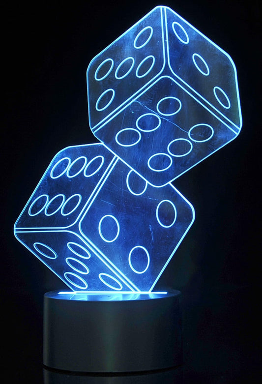 Dusky Shark 3D Dice Lighting with Laser Cut Precision LED Lights – Fun Decorative Accent