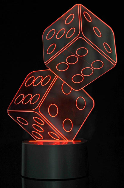 Dusky Shark 3D Dice Lighting with Laser Cut Precision LED Lights – Fun Decorative Accent