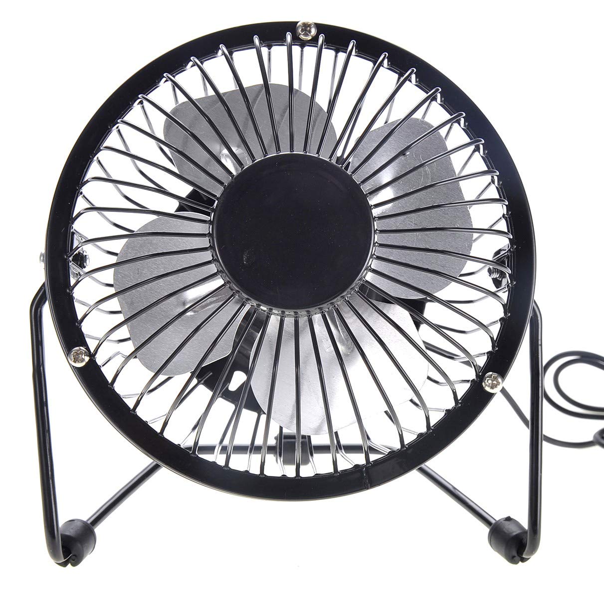 Portable Mini Metal USB Table Fan (Black) – Quiet, Compact Desk Cooling Solution