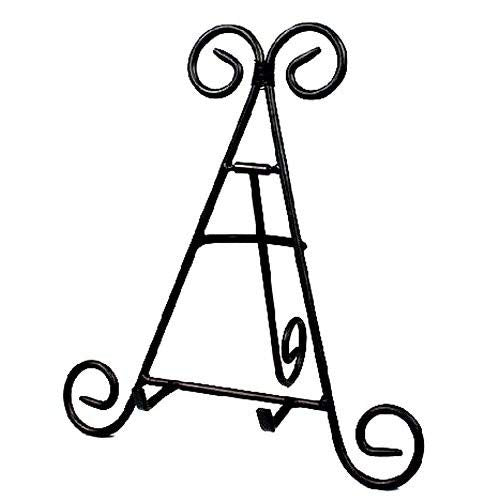 12 in Black Iron Display Stand - Sturdy Easel for Plates, Photos, and Artwork