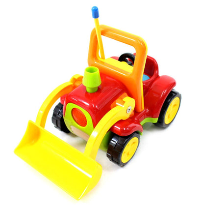 Dusky Shark 4" Cartoon RC Construction Truck - Remote Control Toy for Toddlers (Red)