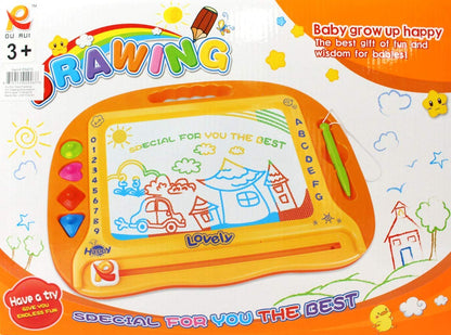 Rainbow Magnetic Drawing Doodle Board for Kids - Colorful Erasable Sketch Pad Toy