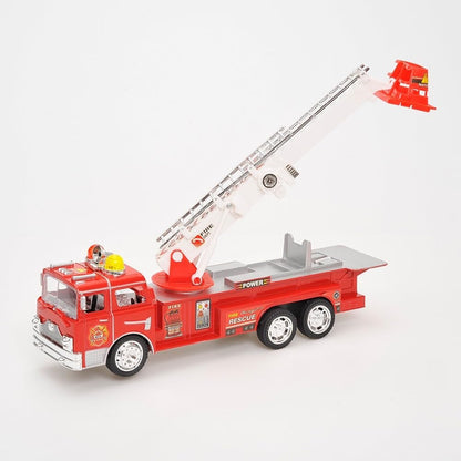 Dusky Shark 12 in Rescue Fire Truck Toy with Extending Ladder, Lights & Siren Sounds for Kids