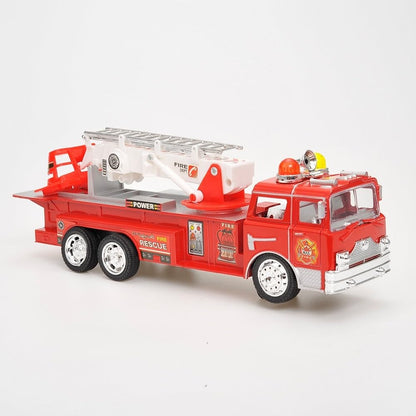 Dusky Shark 12 in Rescue Fire Truck Toy with Extending Ladder, Lights & Siren Sounds for Kids