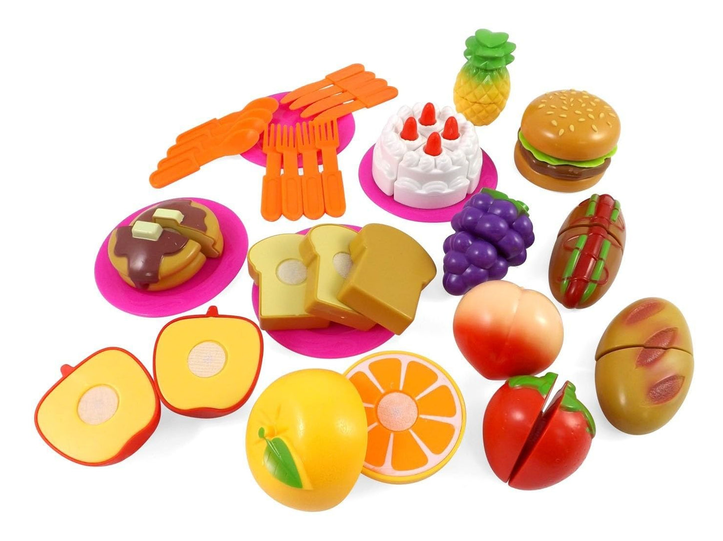 Kitchen Fun Cutting Fruits & Fast Food Playset for Kids - Interactive Toy