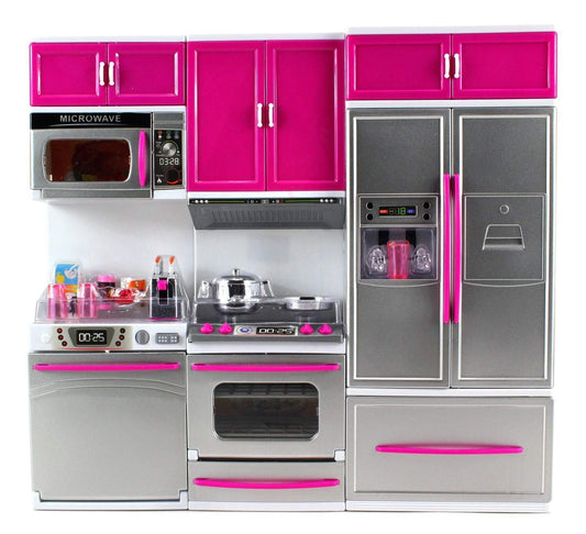 My Modern Kitchen Deluxe Battery-Operated Playset: Refrigerator, Stove & Microwave