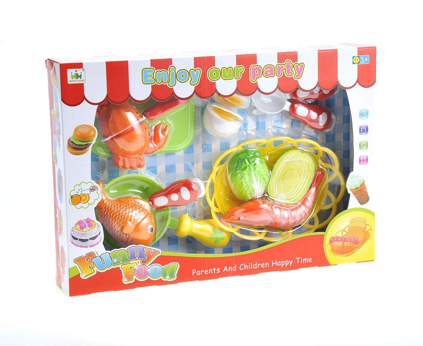 Seafood Cutting Food Playset - Pretend Cooking Toy with Utensils for Kids