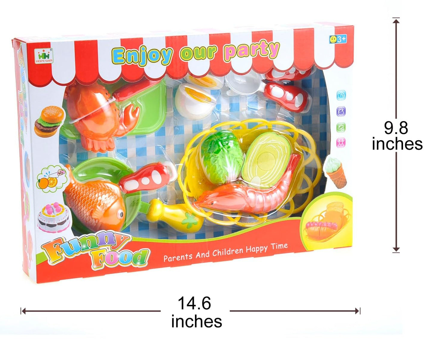 Seafood Cutting Food Playset - Pretend Cooking Toy with Utensils for Kids