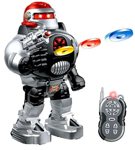 10" RC Robot with Disc Shooter, Dance Moves, and Talking Features