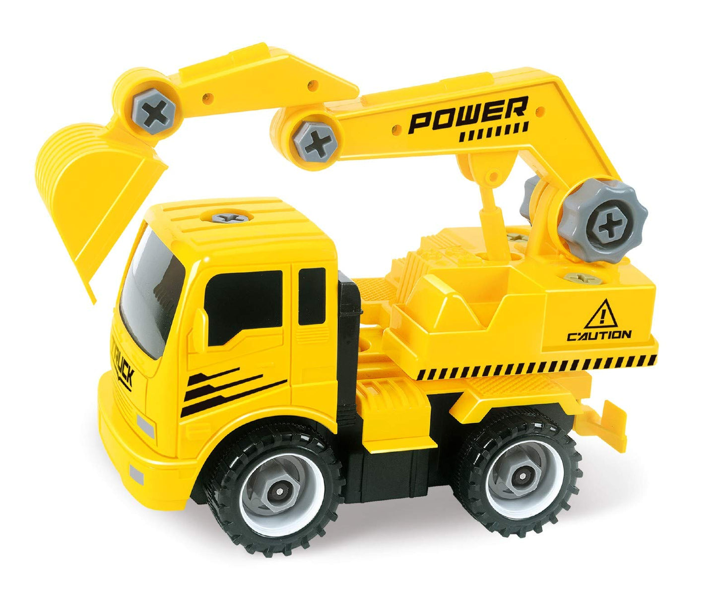 Take-A-Part Friction Powered Construction Trucks Set - Crane, Excavator, Mixer, Dump Truck