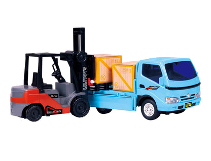 Forklift & Truck Play Set - Construction Vehicle Toy Set with Accessories