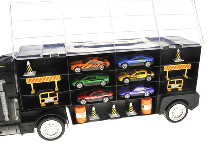 Transport Car Carrier Truck - Toy Vehicle with Removable Cars and Ramp