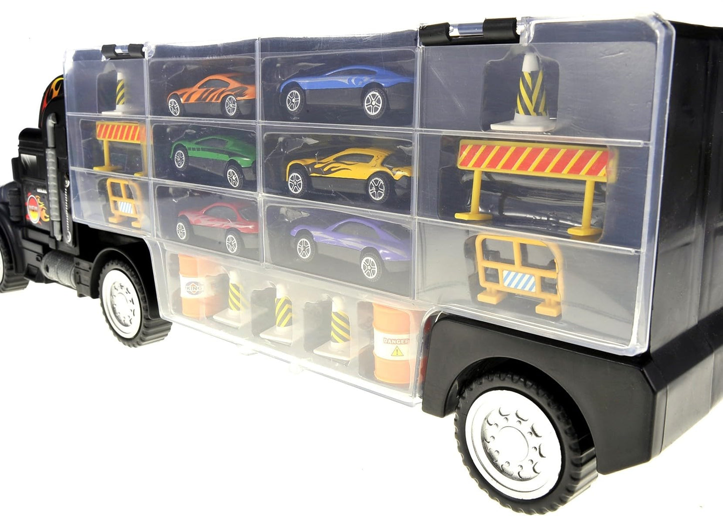 Transport Car Carrier Truck - Toy Vehicle with Removable Cars and Ramp