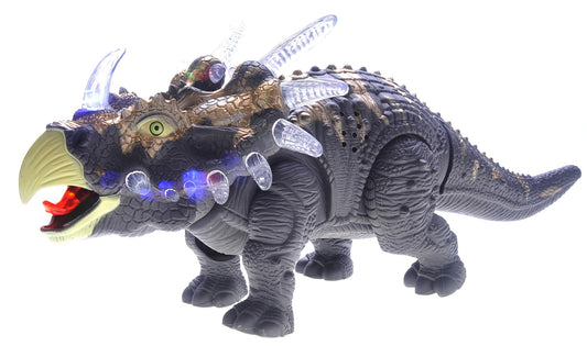 Dusky Shark Walking Triceratops Dinosaur Toy with Lights and Sounds