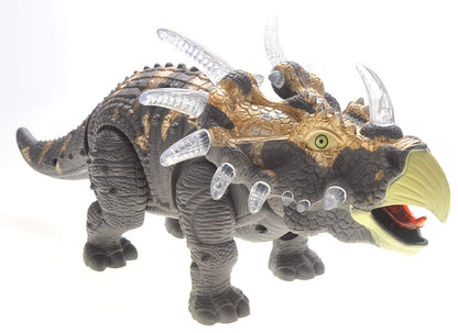 Dusky Shark Walking Triceratops Dinosaur Toy with Lights and Sounds