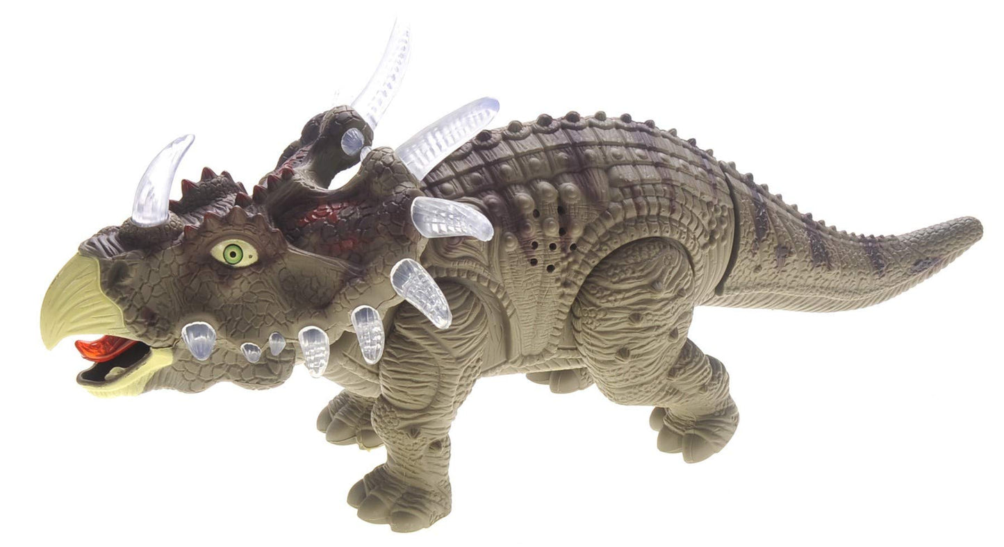 Dusky Shark Walking Triceratops Dinosaur Toy with Lights and Sounds