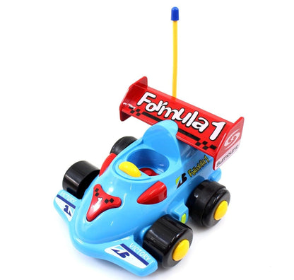 Dusky Shark 4" Cartoon RC Formula Race Car - Remote Control Toy for Toddlers