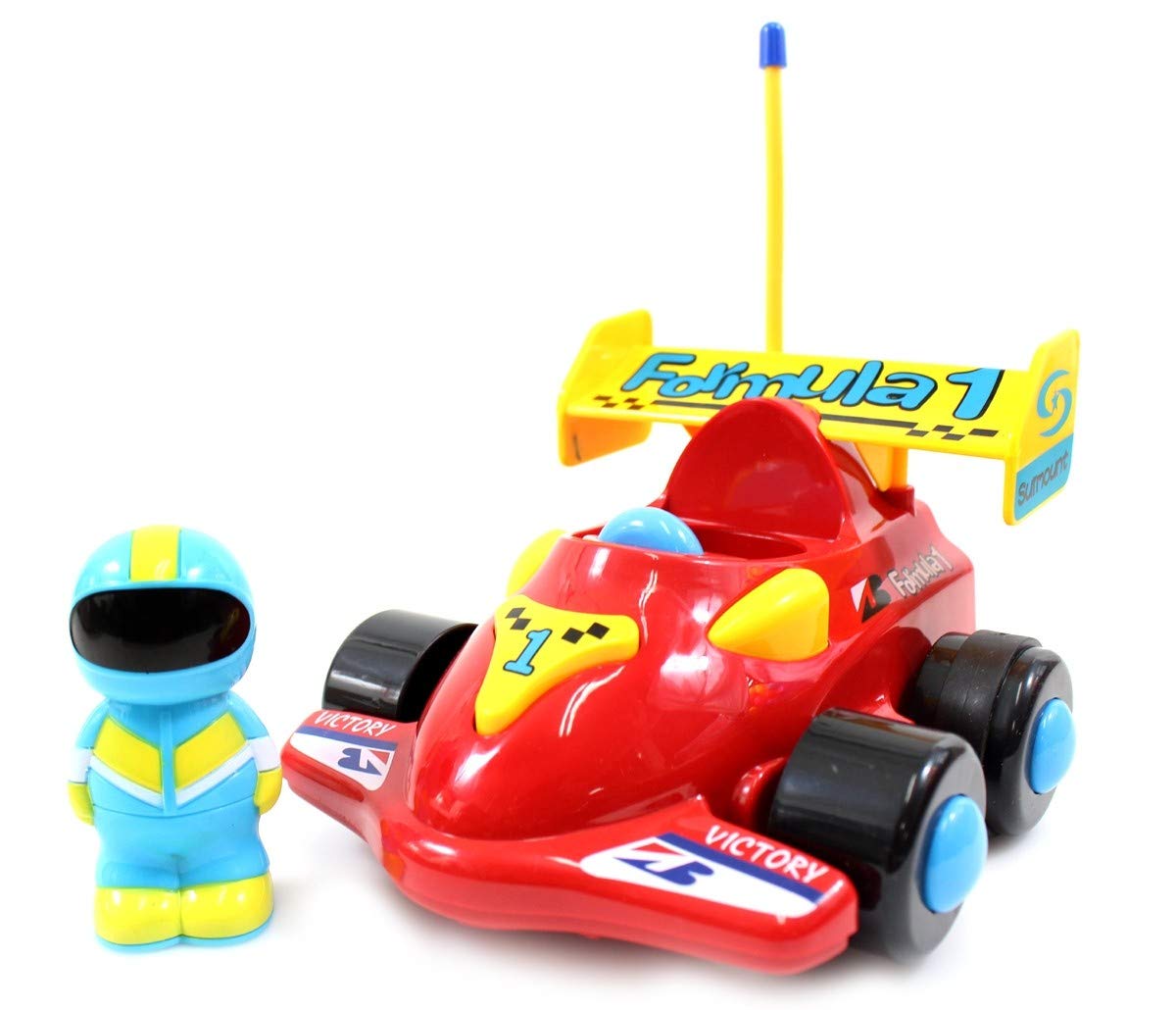 Dusky Shark 4" Cartoon RC Formula Race Car - Remote Control Toy for Toddlers