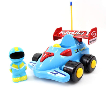 Dusky Shark 4" Cartoon RC Formula Race Car - Remote Control Toy for Toddlers