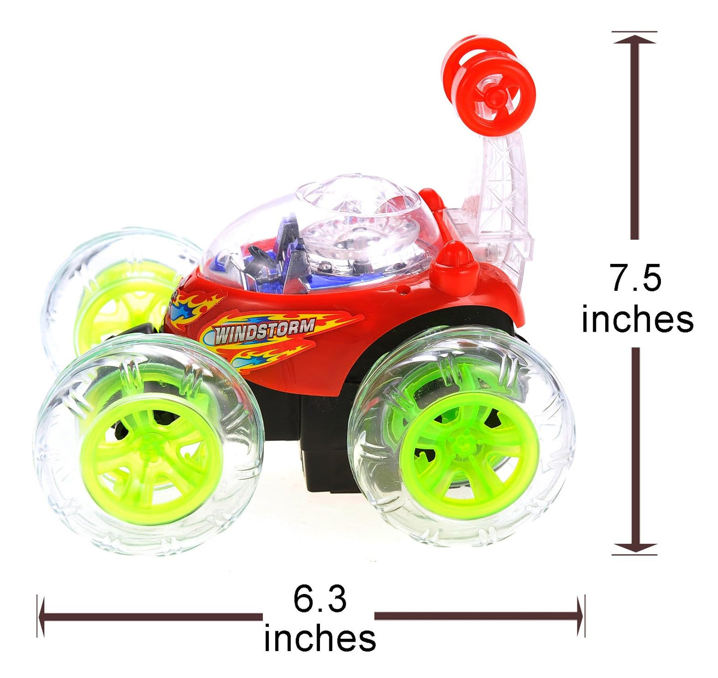 Dusky Shark RC Stunt Twister Car with Lights & Music, 360° Rotating Remote Control Vehicle