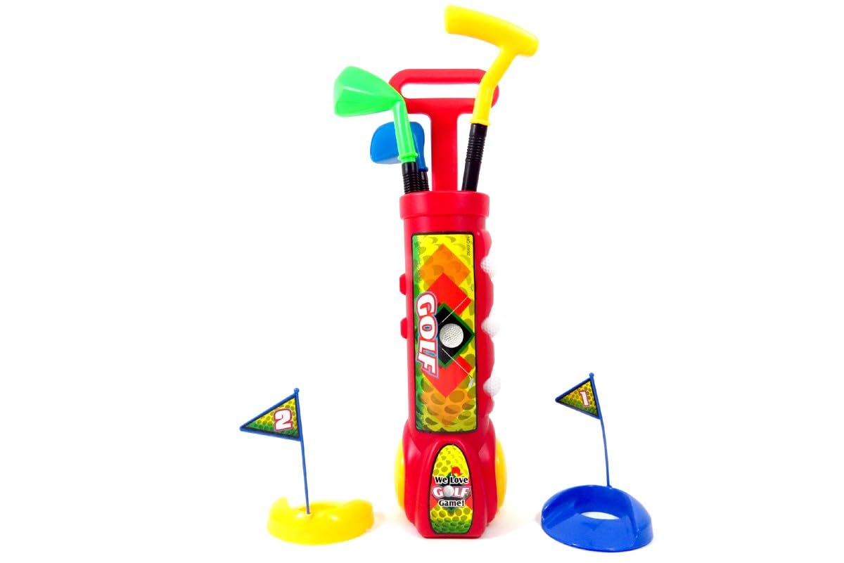 Dusky Shark Deluxe Kids Golf Set with 3 Clubs, 3 Balls & 2 Practice Holes – Fun Learning Toy