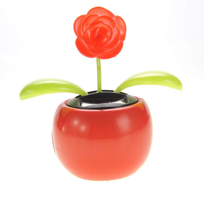 Pink Solar Flower Toy – Cute Dancing Flower Powered by Solar Energy for Home or Car Decor