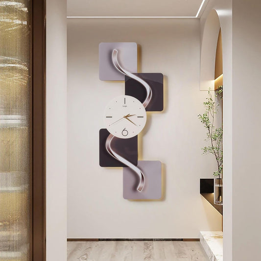 39.4" Silent LED Wall Clock | Modern Abstract Design | Non-Ticking Decor for Living Room & Bedroom