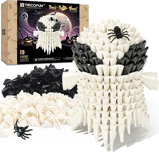 Halloween 3D Soft Building Blocks, Soft Assembling Building Kits Pressure-Relief Toys Interlocking Block Sets