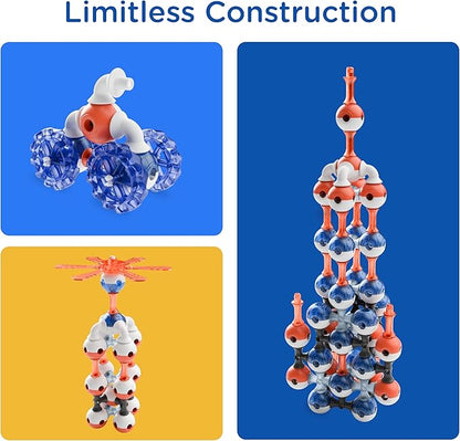 Magnetic Building Set for Kids, STEM Educational Toys for 3+ Year Old Boys and Girls, Space Planet Blocks - Interstellar Navy