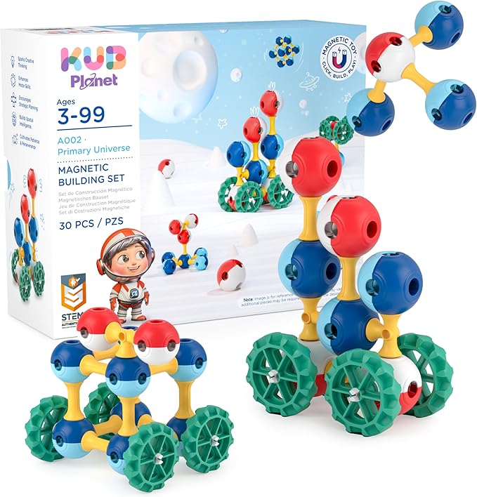 Magnetic Building Set for Kids, STEM Educational Toys for 3+ Year Old Boys and Girls, Space Planet Blocks - Primary Universe
