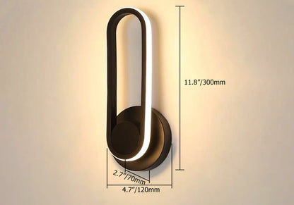 Modern Black LED Oval Wall Sconce – Adjustable Indoor Light Fixture