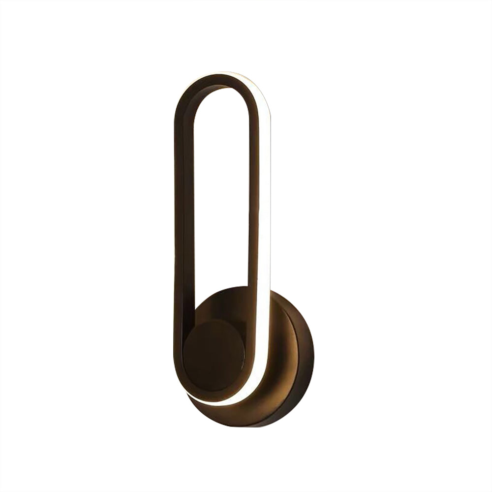 Modern Black LED Oval Wall Sconce – Adjustable Indoor Light Fixture