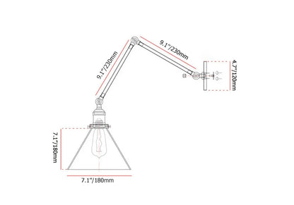 Industrial Black & Brass Double Swing Arm Wall Sconce – 1-Light Fixture
