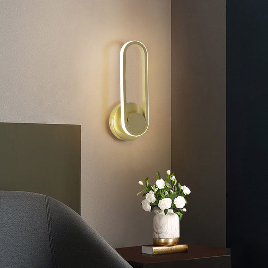 Modern Black LED Oval Wall Sconce – Adjustable Indoor Light Fixture