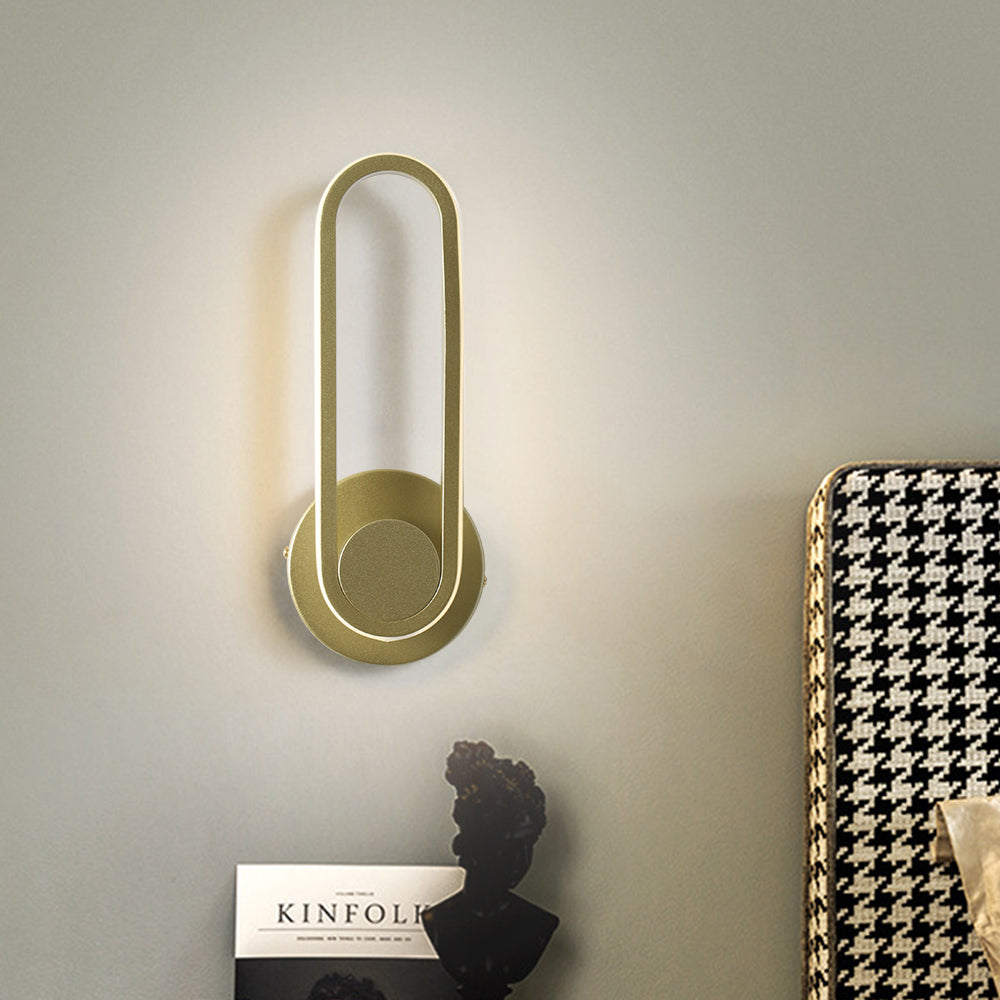 Modern Black LED Oval Wall Sconce – Adjustable Indoor Light Fixture