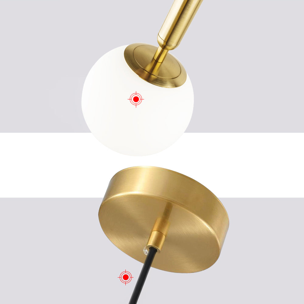 Modern White & Gold LED Globe Pendant Light – Single Hanging Fixture