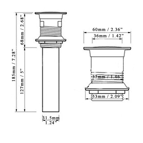 Antique Black Pop-Up Drain for Vessel Sink Without Overflow – Brass