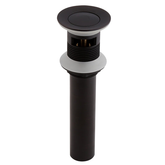 Antique Black Pop-Up Sink Drain with Overflow – Solid Brass Bathroom