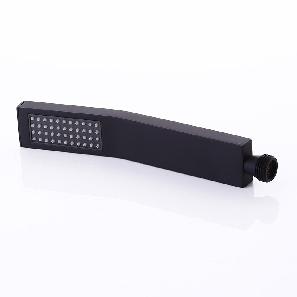 Modern Matte Black Square Handheld Shower Head – Solid Brass Build