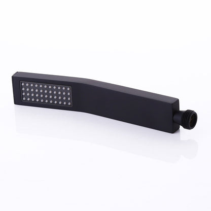Modern Matte Black Square Handheld Shower Head – Solid Brass Build