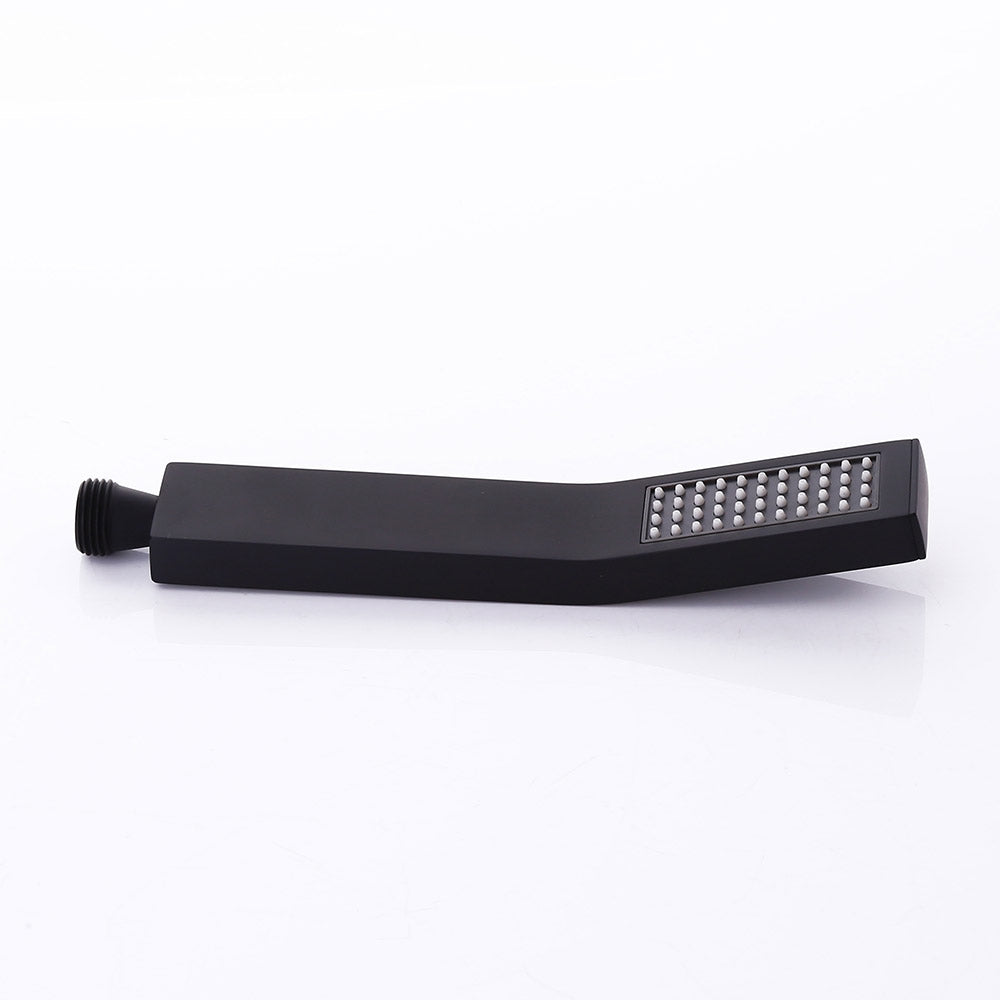 Modern Matte Black Square Handheld Shower Head – Solid Brass Build