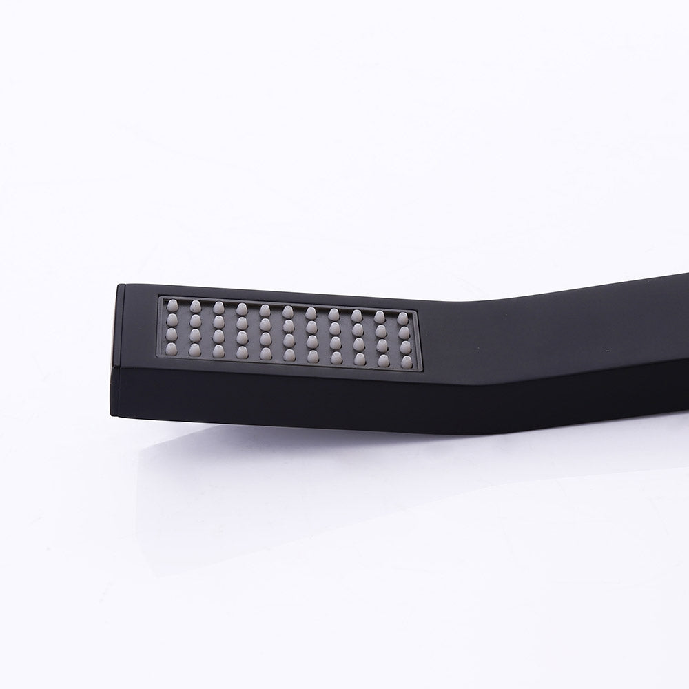 Modern Matte Black Square Handheld Shower Head – Solid Brass Build